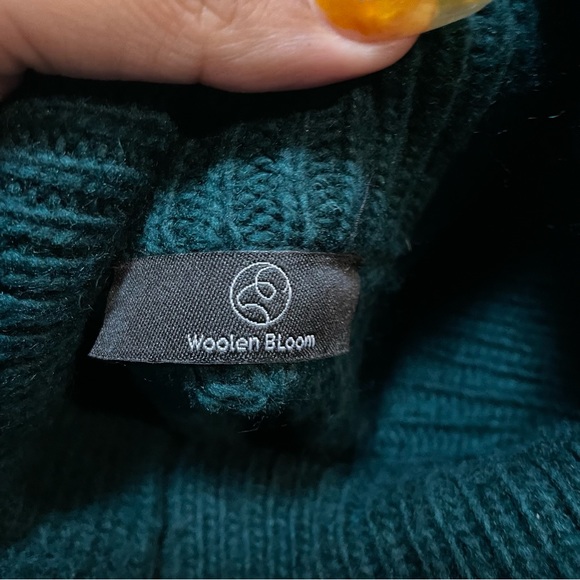 Woolen Bloom Women's Turtleneck Sweater Dress Mini Button Knit Sweaters - Picture 8 of 13